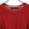 Louis Vuitton Long Sleeve Cable Knit Crew Neck Knit Red Men's Used