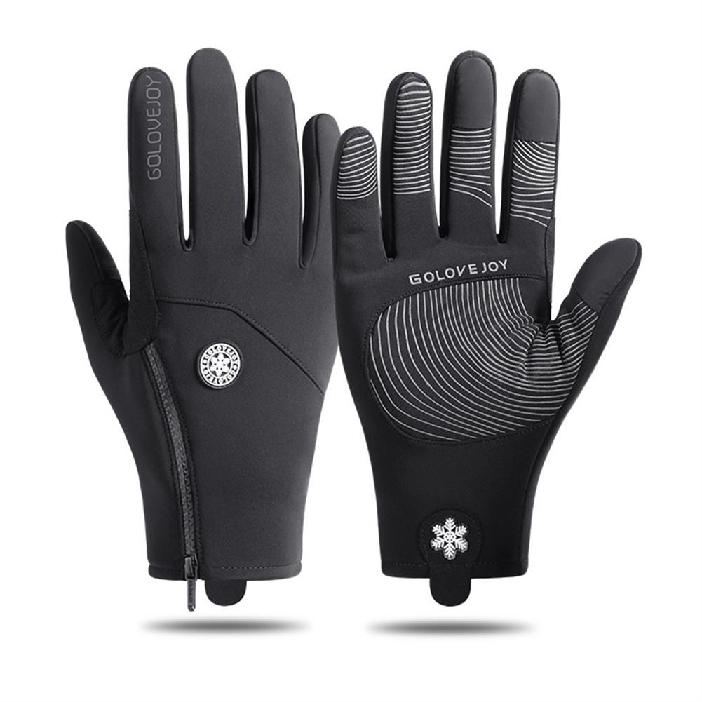 

Winter Cycling Gloves Waterproof Windproof Touch Screen Warm Gloves Running Sports Hiking Ski Glove black M#1