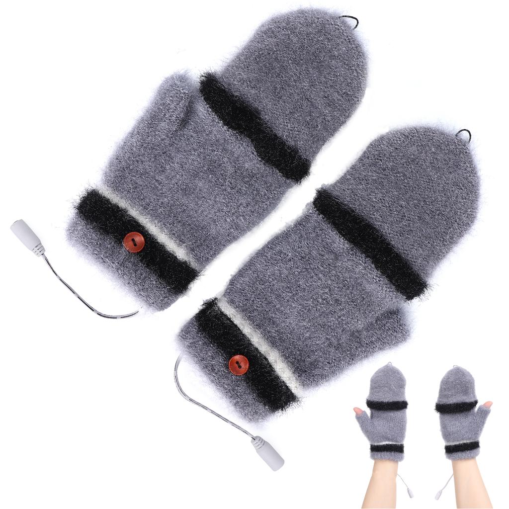 Beheizte Fingerhandschuhe, Fäustlinge, USB, doppelseitig, wärmer, Laptop-Handschuhe für den Winter