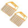 Uxcell Cleaning Tool Blinds Handheld 7 Finger Shutter Brush with Yellow Handle 2pcs