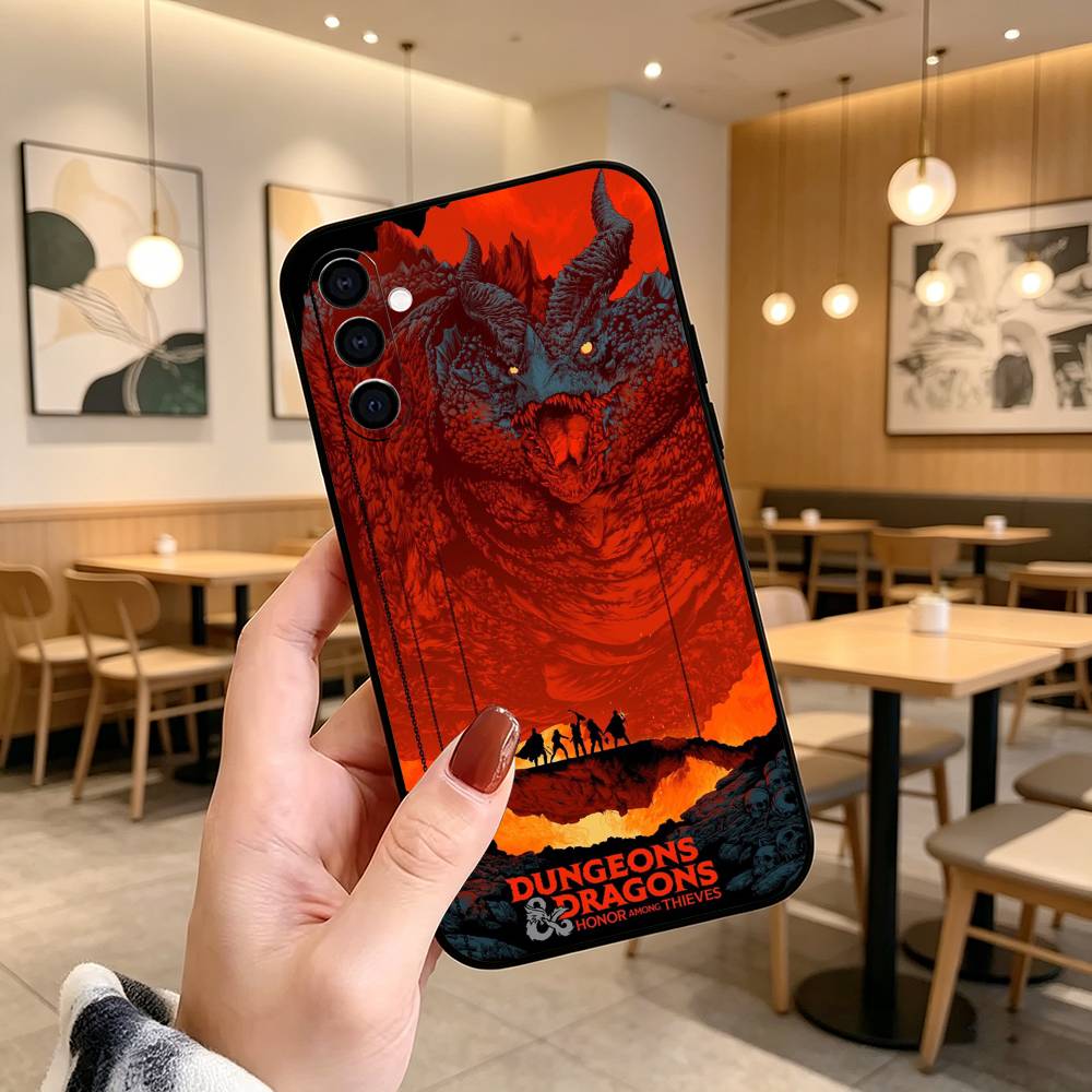 D&D Dungeons and D-Dragons Game Phone Case Black Silicone Soft For Samsung Galaxy A73,A72,A71,A70,A53,A52,A51 Samsung a21s
