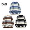 Fall Winter Men Sweater Half-high Collar Thickened Knitted Warm Loose Colorblock Loose Long Sleeves Pullover Daily Wear Sport Sweater