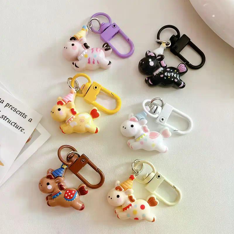 Cute Cartoon Pony Keychain Kawaii Year Of The Horse Decoration Creativity Horse Backpack Pendant Accessories New Year Gift