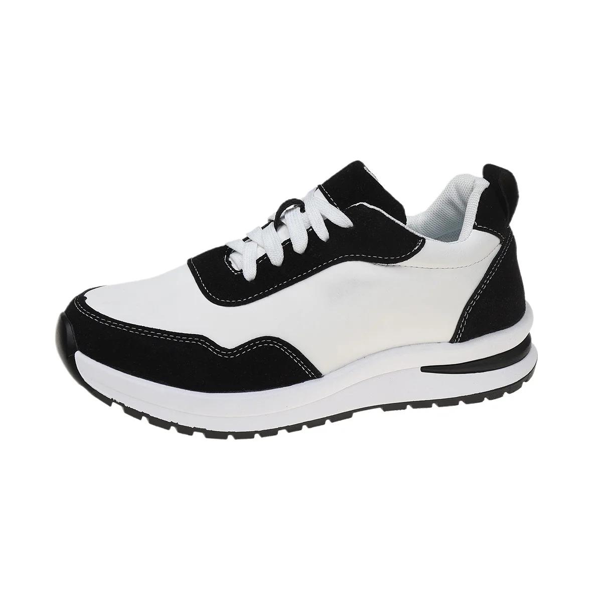 

Большие размеры 43, женские новые осенние модные кроссовки на шнуровке, женские спортивные туфли на плоской подошве, повседневные, на толстой подошве, для ходьбы, женские вулканизированные туфли 43