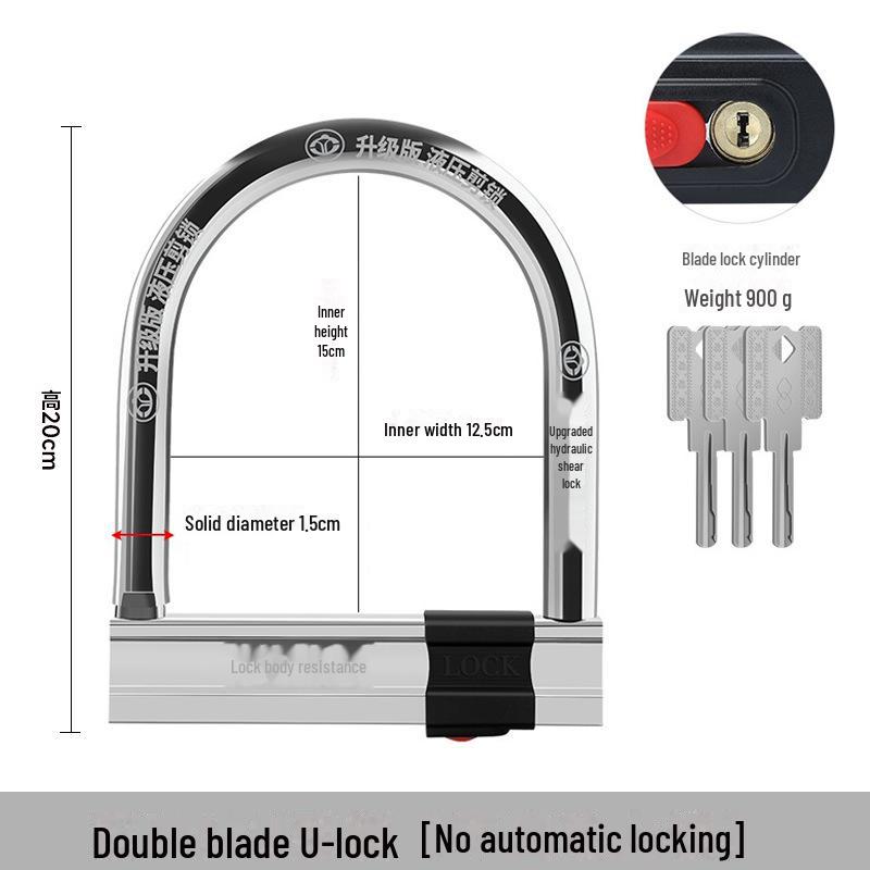 Electric Vehicle Anti-Theft U-Lock: Waterproof, Pry-Resistant Lock for Cars & Motorcycles