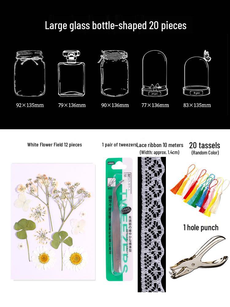 Handmade Transparent Bottle Embossing Film for Spring Plant Specimen Bookmarks