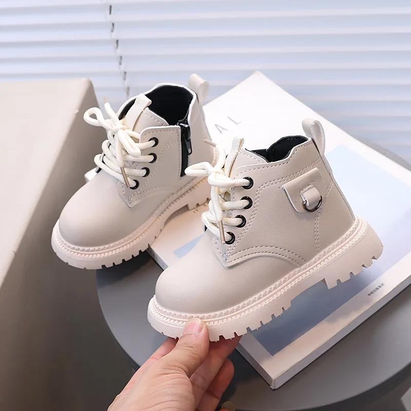 Мальчики Девочки Короткие Ботинки с Металлической Отделкой Детские Ботильоны Мягкая — фото 4