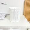 Pen Holder Imitation Rattan Holder, Round Hollow Desk Organizer, Large Capacity Pencil Accessory Cup for Pens Pencils Makeup Brushes, Nordic