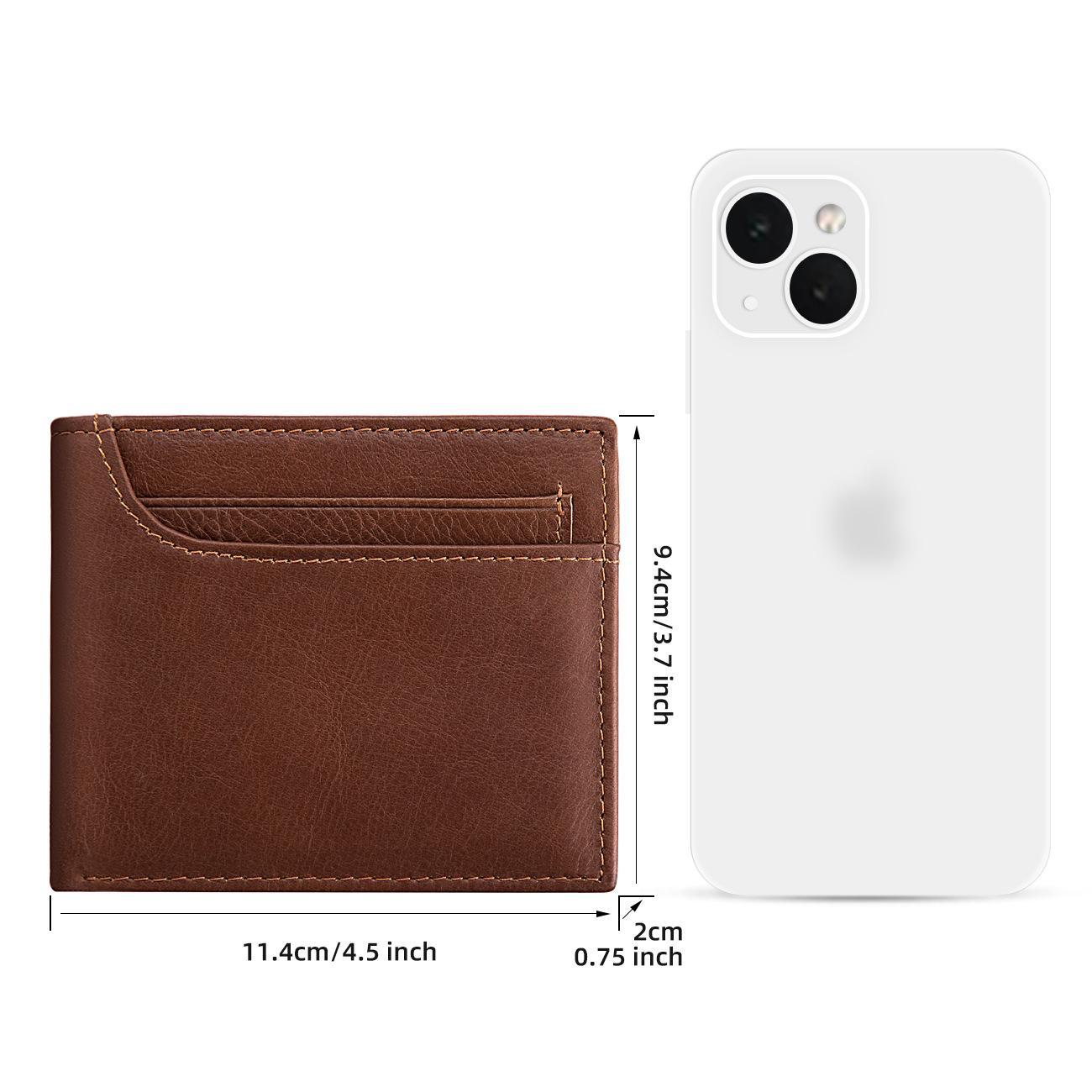 

Мужской ретро-кошелек Jiamida из натуральной кожи с функцией RFID и поддержкой нескольких карт коричневый