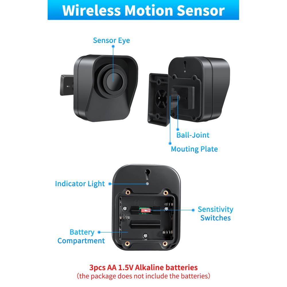 Wireless Driveway Alarm 800M Long Range PIR Motion Sensor Detector Indoor Garage Welcome Burglar Alarm Secure System