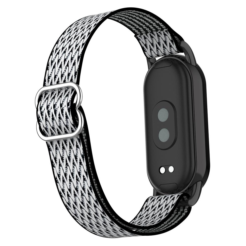 For Xiaomi Smart Band 9/8 Nylon Wave Pattern Watch Strap Metal Clasp Adjustable Wristband