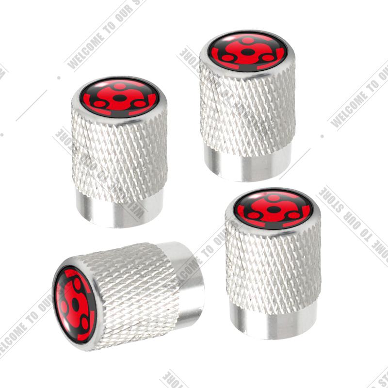 

Car CNC Aluminum Japanese Anime Sharingan Eye Emblem For Lexus Honda Nissan Mitsubishi 4pcs Tire Valve Air Port Stem Cover Caps
