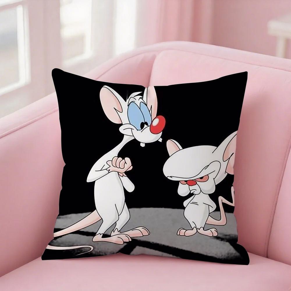 

Pinky And The Brain Pillow Case Square Double-Sided Printing Short Plush Sofa Cushion Cover Bedroom Bedside Pillow 12x12Inch