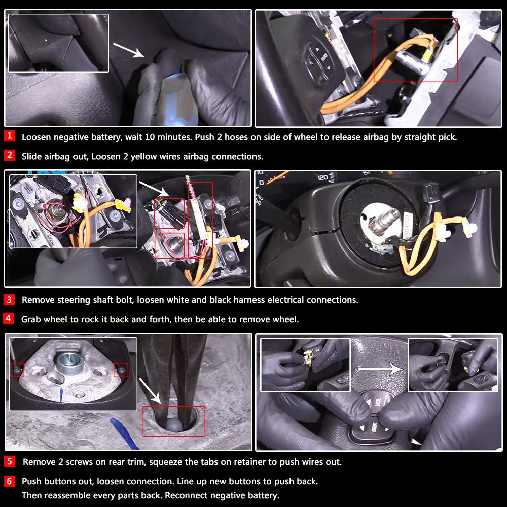 For Chevy Silverado Steering Wheel Regulator Buttons for GMC Yukon Hummer H2 Avalanche seek Volume Radio Volume Control Switch