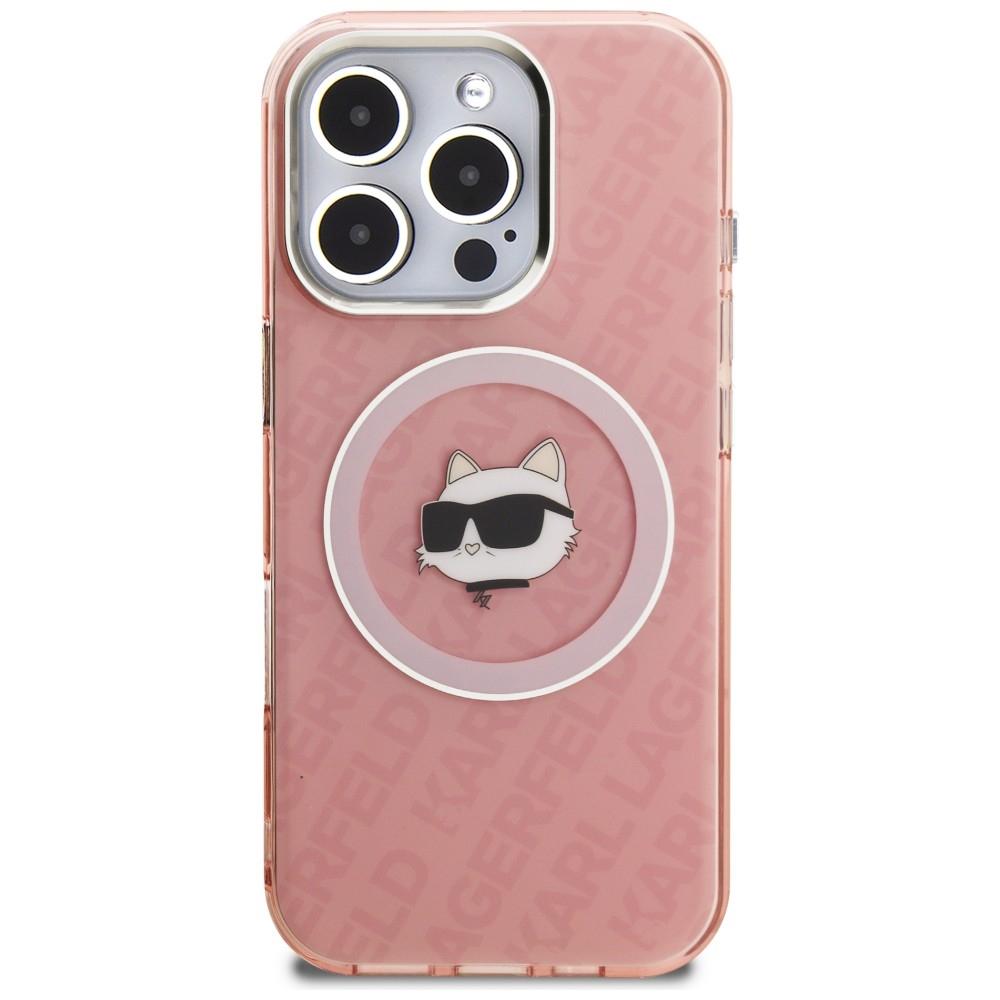 Karl Lagerfeld IML Choupette Head Logo MagSafe Case for iPhone 16 Pro Pink