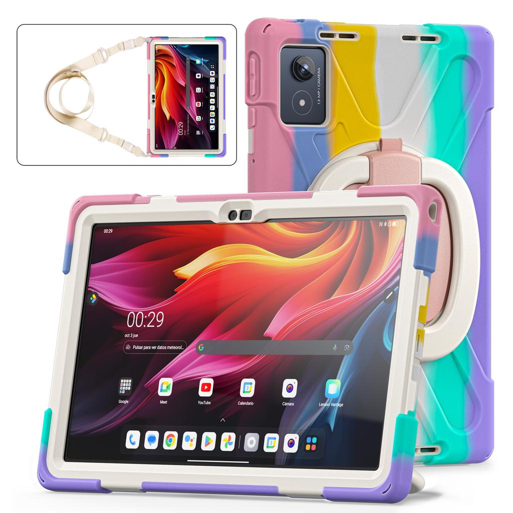 For Samsung Galaxy Tab S11 Ultra Kickstand Case TPU PC Silicone Tablet Cover with Shoulder Strap