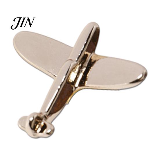 Date Outfit Accessory Men Suit Brooch, Airplane Design Lapel Pin with Clip-on Pin, Minimalist Collar Clip Smooth Polished Alloy Badge for Formal