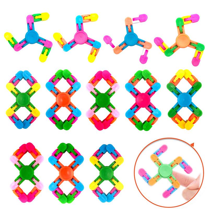 Diy Deformable Chain Fidget Spinner Stress Relief Decompression Toy Parent-Child Games Desk Toy For Kids Birthday Party Gifts