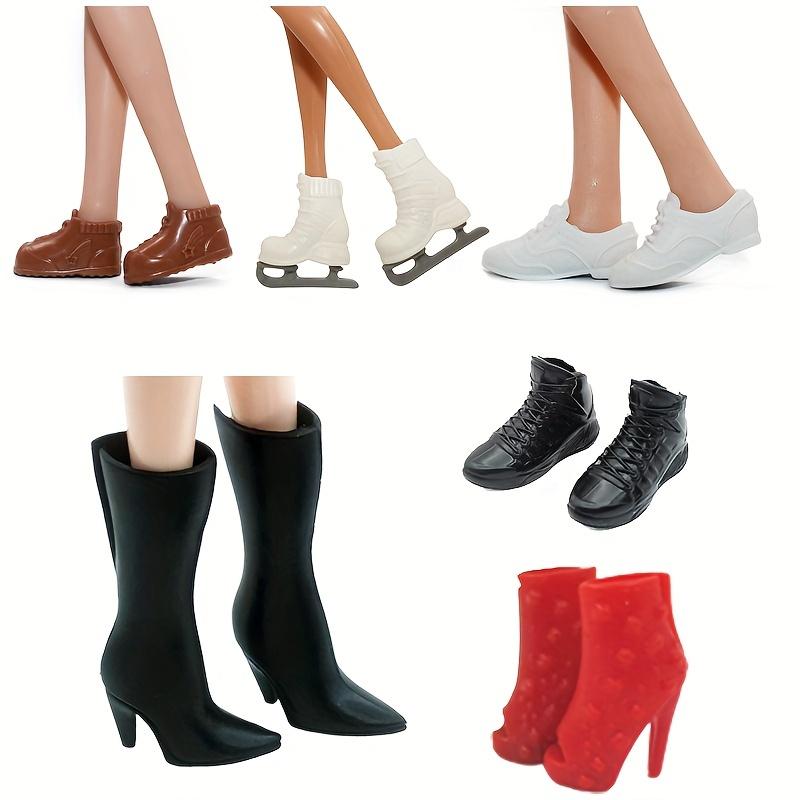 

6 пар обуви для кук-девочек Сапоги Кроссовки Лоферы Кожаные Коньки Туфли с открытым носком для кукол-девочек 11,5-12 дюймов Аксессуары