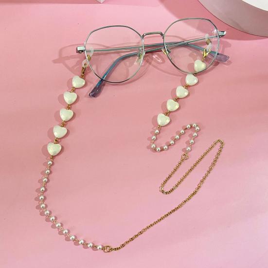 Glasses Chain Faux Pearl Design Corrosion Resistant Glass Eyeglasses Holder Strap Decorative Beaded Chain