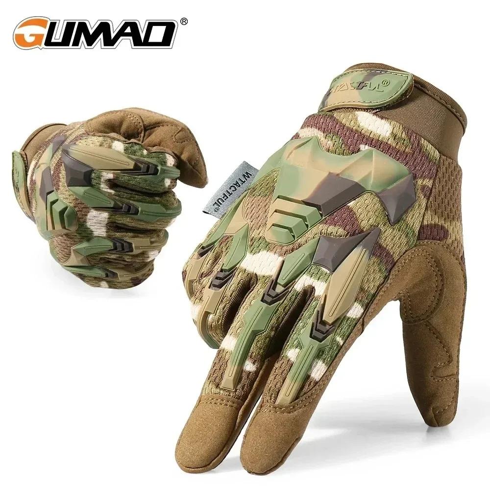 Camo Gloves Men Outdoor Hunting Hiking Climbing Sports Camping Combat Anti-skid Cycling Bike Full Finger Mittens Women