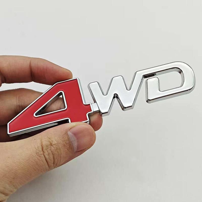 3D Metal Car Letters 4WD Logo Emblem Car Rear Trunk Sticker Fender Side Decals 4WD Badge Auto Accessories