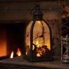 Halloween Party Decorations Candle Lantern, Decorative Spooky Witch Skeleton Pumpkin Tabletop Accessory Light for Haunted House, Front Porch,