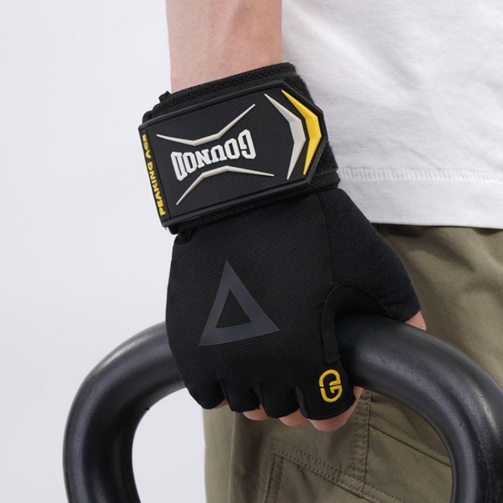 1 Pair Anti-Slip Cycling Gloves Breathable Half Finger Gloves Fitness Gloves  Weightlifting