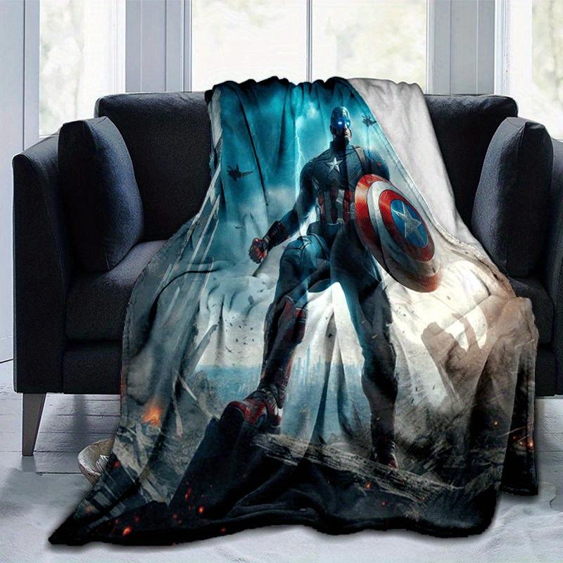 

1pc Captain America Printing Blanket - Soft, All-Season Throw for Living Room, Beroom,Personalize Gift with Aorable Cartoon esign 80cmx120cm(31inx47in)
