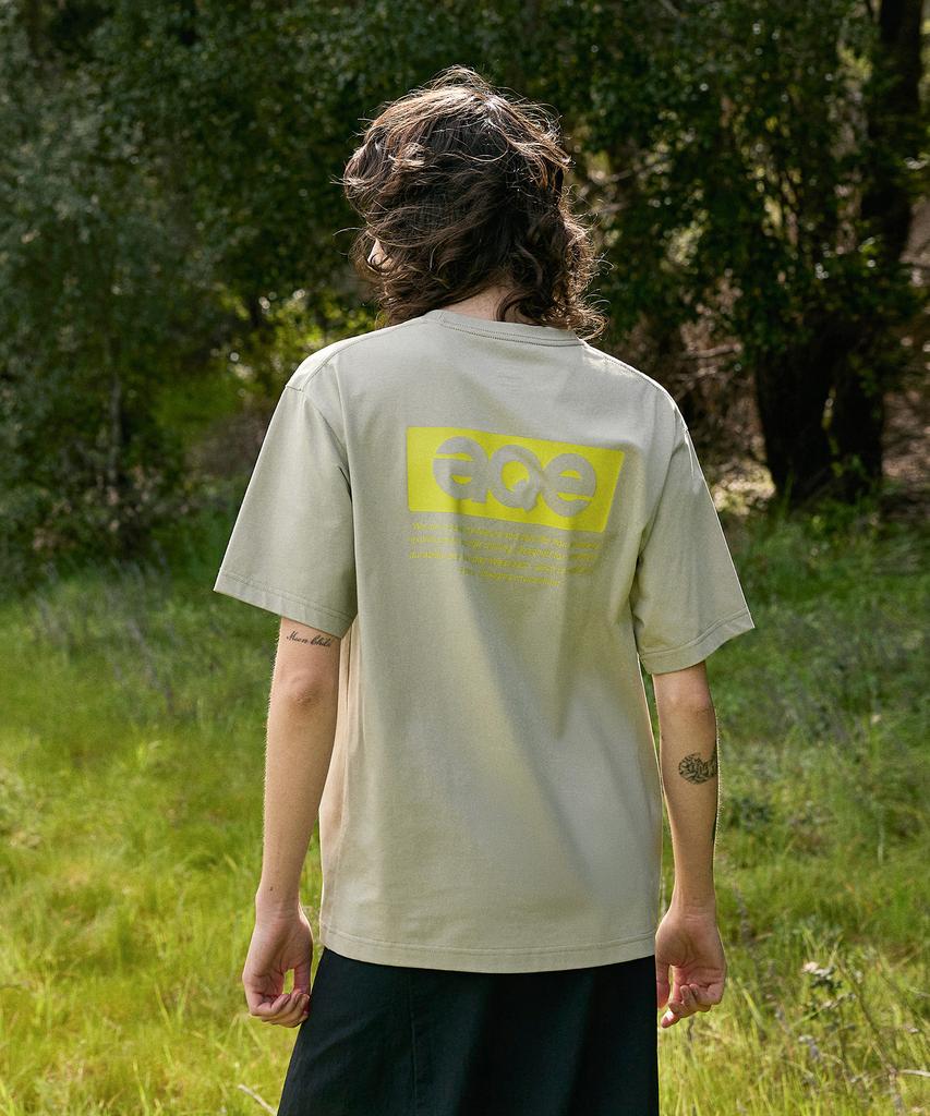 Peullukeu Aqe Sorona Graphic Short Sleeve T-Shirt Khaki Fst345