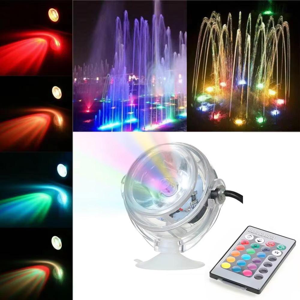 AC12-24V Waterproof Underwater RGB Colorful LED Flood Lights White / Warm white / RGB Waterproof Fountain Pool Lamps With Remote