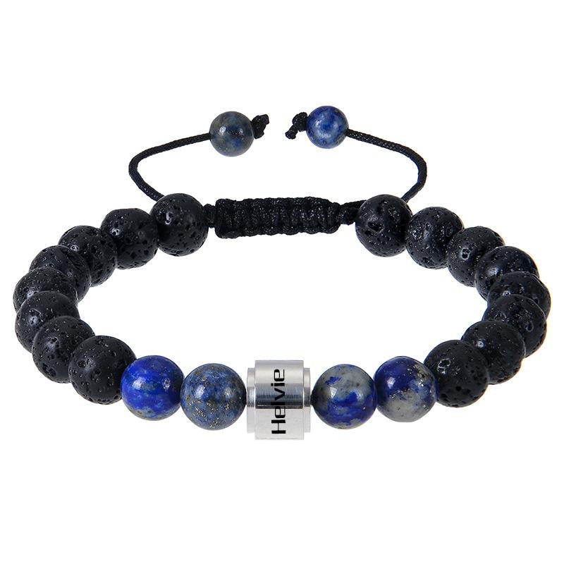 

JYL TS Bracelet Zodiac Obsidian Beads Aligns Star Sign & Protection LapLazuli-Engraving коралові рожевого кольору