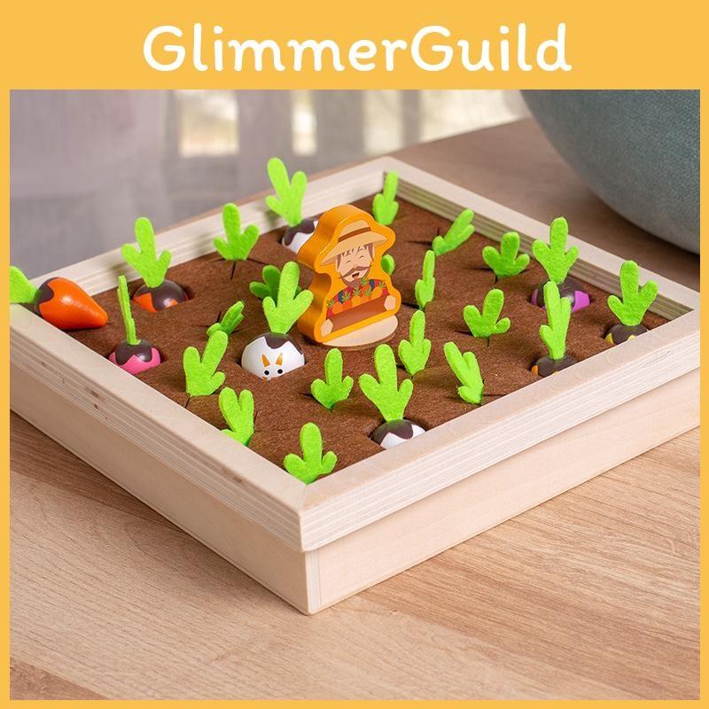 Carrot Children Wooden Memory Match Toy Vegetable Theme Development Cognitive