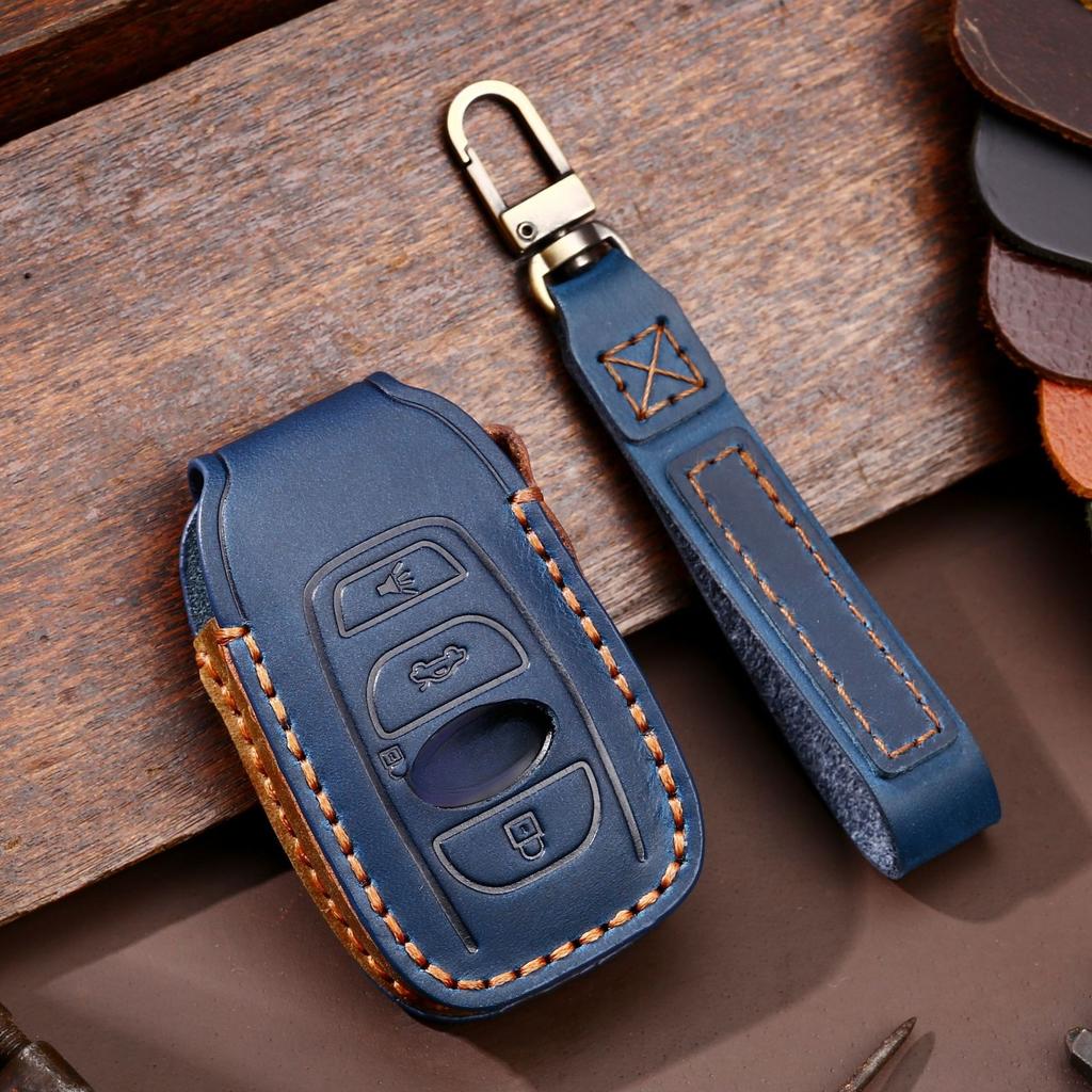 Leather Car Key Cover Keychain Holder Case Protector for Subaru Legacy Impreza Forester Xv Trezia BRZ Wrx Levorg Outback Remote