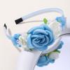 1PC Cute Hairband Kids Princess Headwear Boutique Triple Satin Flowers with Zircon Hair Accessories Head Hoop for Girls Headband