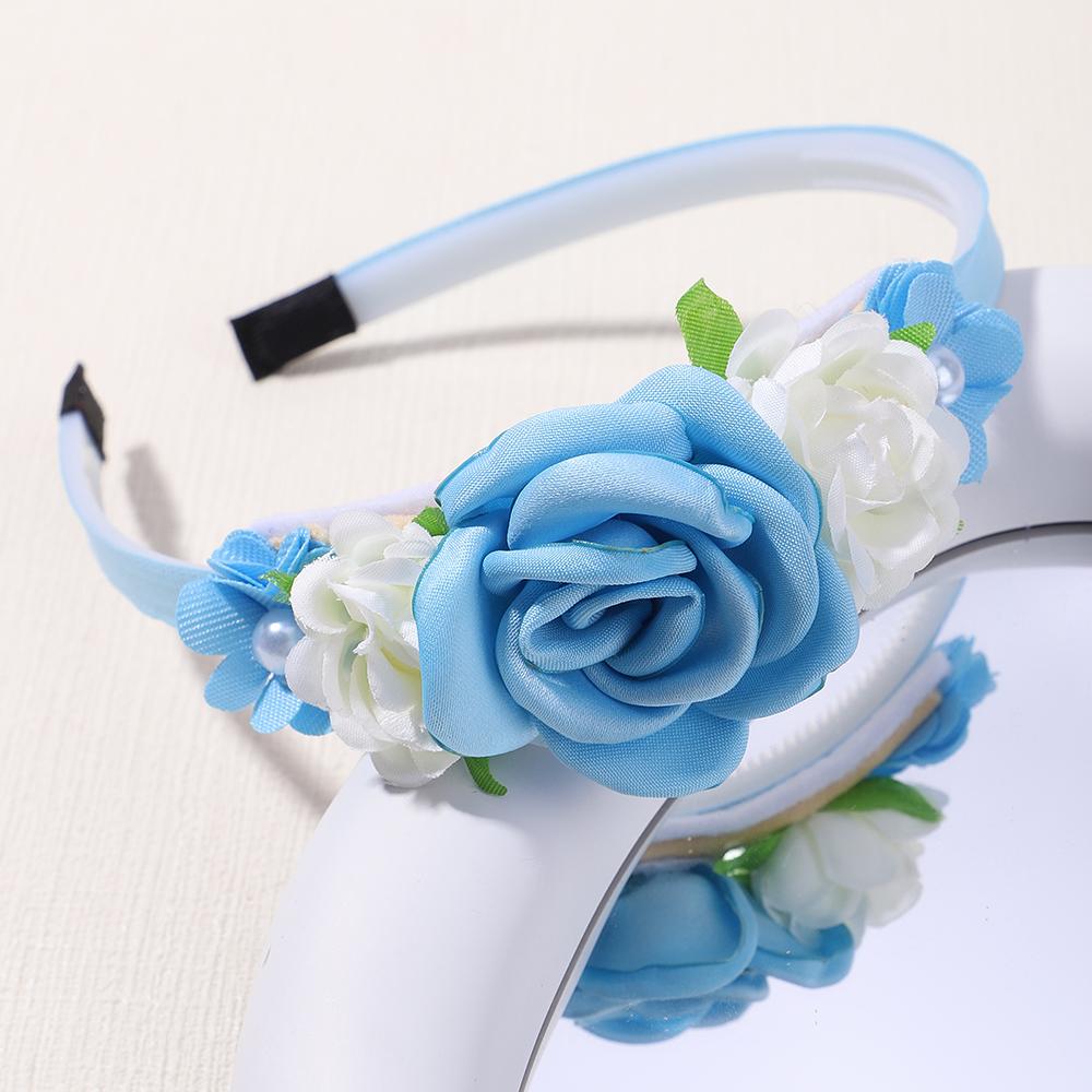 1PC Cute Hairband Kids Princess Headwear Boutique Triple Satin Flowers with Zircon Hair Accessories Head Hoop for Girls Headband