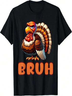 Funny Bruh Thanksgiving Boys Kids Mens Womens Meme Saying T-Shirt
