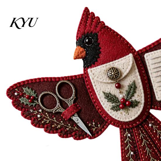 DIY Vogel Näh-Organizer Form Filz-Set, Tragbare Dekorative Basteltasche Handgemachtes Set mit Scherenfach und Nadelkissen, Stickwerkzeuge Zubehör