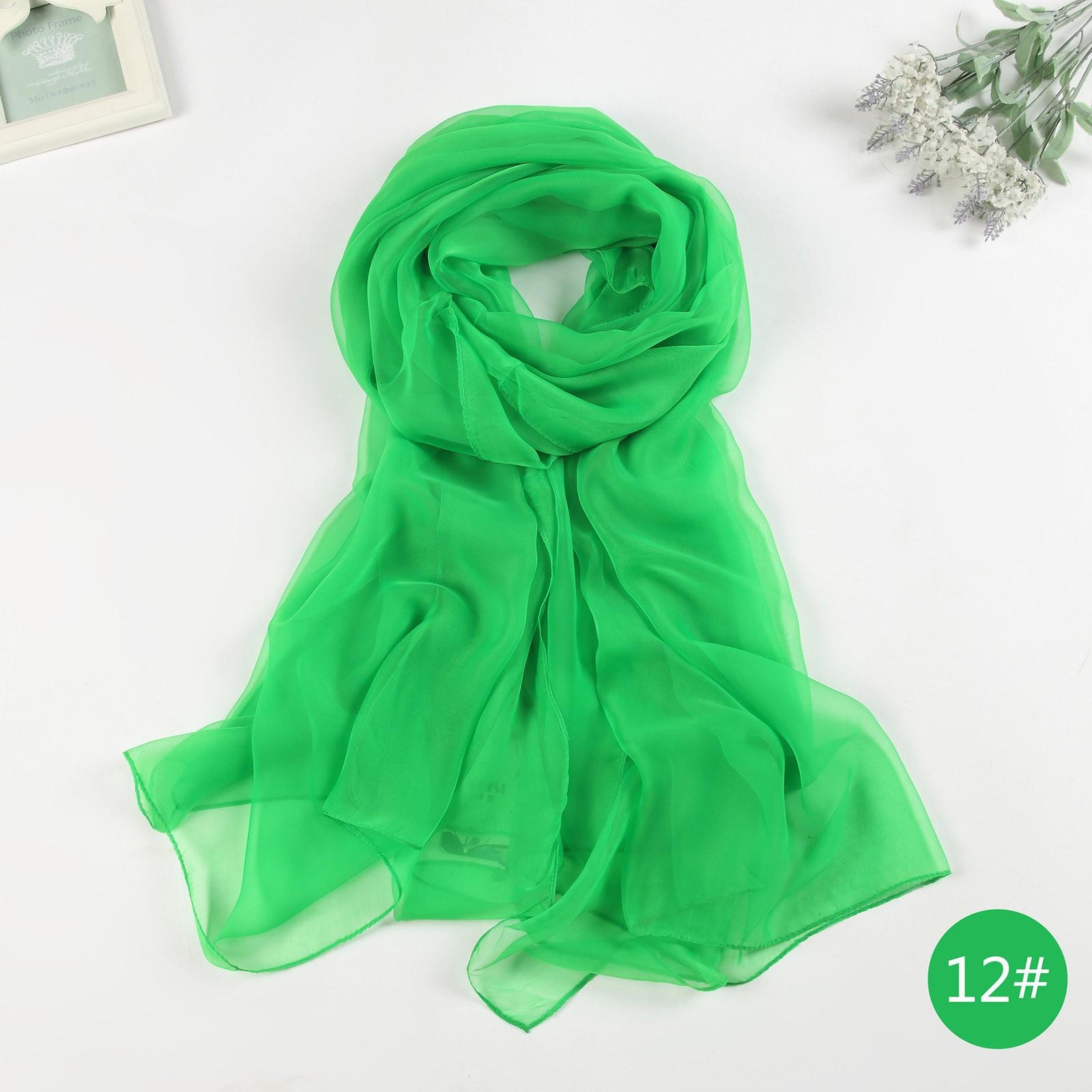 

Девушки женщины длинные мягкие тонкие обернуть леди шаль шифоновый шарф пляжные шарфы One Size зелёный