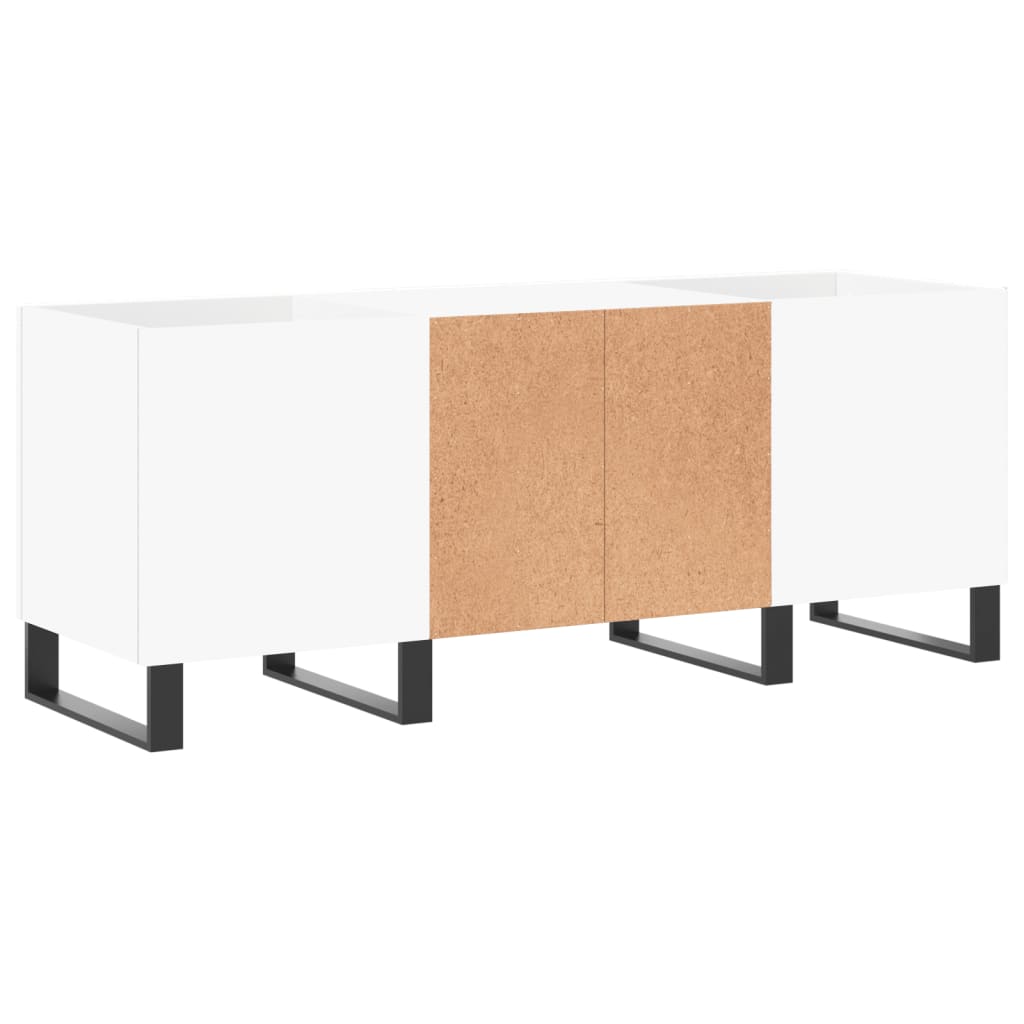 Record Cabinet White 121 x 38 x 48 cm Engineered Wood