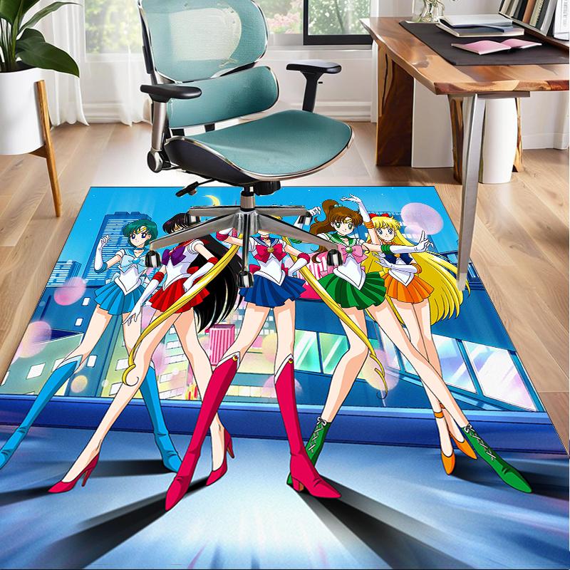 Christmas anime Princess Office Rug Chair Mat, Game Carpet, Suitable for Front Door, Bedroom, Living Room, Desk, Holiday Gift