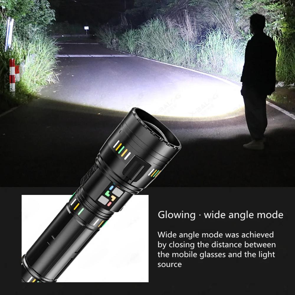 New Upgrade High Power Led Flashlights Super Bright Spotlight LED Flashlight Zoomable Outdoor Emergency Camping Torch