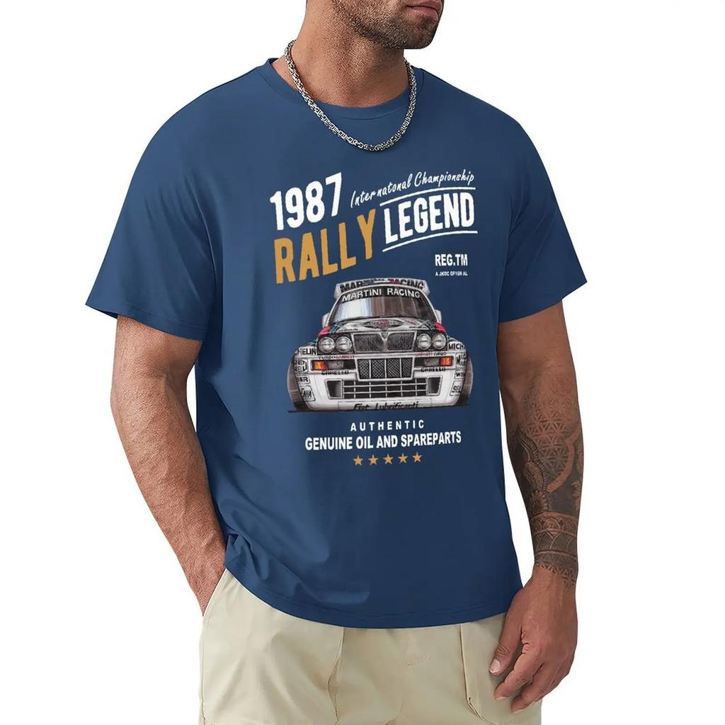 Motivo Leggenda del Rally con Auto Lancia Delta Integrale Hf del 1987 Uomo Estate 2019 Marca Cotone Hip Hop Abbigliamento Fitness Maglietta da Uomo