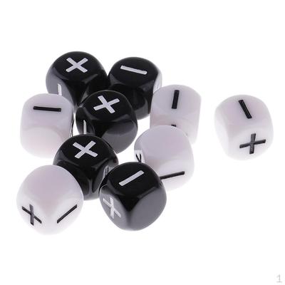 10 Pieces Plastic 6-sided D6 for Card Casino Game Props 1.6cm