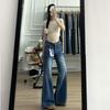 Big Yard High Street Lazy Wind Micro Flared Wide-Leg Jeans Women Autumn Low-Waist Slim Drag Floor Trousers Jeans for Women Long Denim Pants