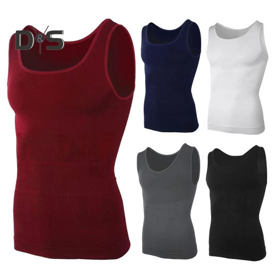 Men Fitness Vest U-Neck Sleeveless Body-Shaping Abdomen Tightening Corset Solid Color Back Support Weightlifting Compression Tops
