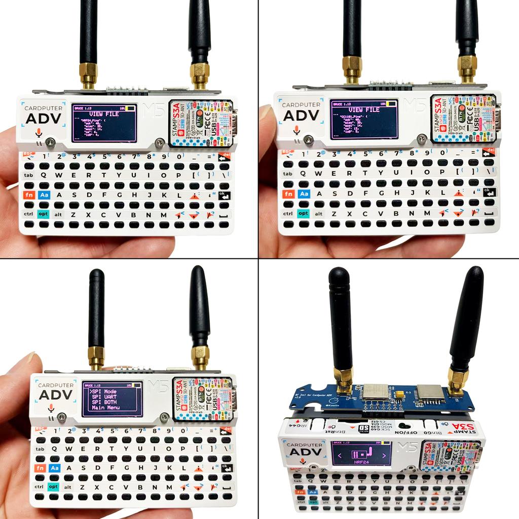 For M5Stack Cardputer ADV CC1101 915MHz & NRF24 2.4G RF Module 2 In 1 NRF24& CC1101 Dual-Bands Board Enhanced Antenna Design