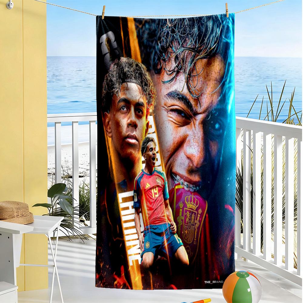 Lamine Yamal World Cup Celebration Beach Towel Quick-Dry Soft Microfiber Comfortable Lightweight Portable for Swimming,Beach,Camping, Travel, Beach Ac