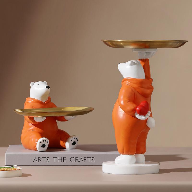 Creative Design Expression of Bears Entrance Key Storage Ornament Tray Living Room Tabletop TV Cabinet Home Supple Decoration Nordic