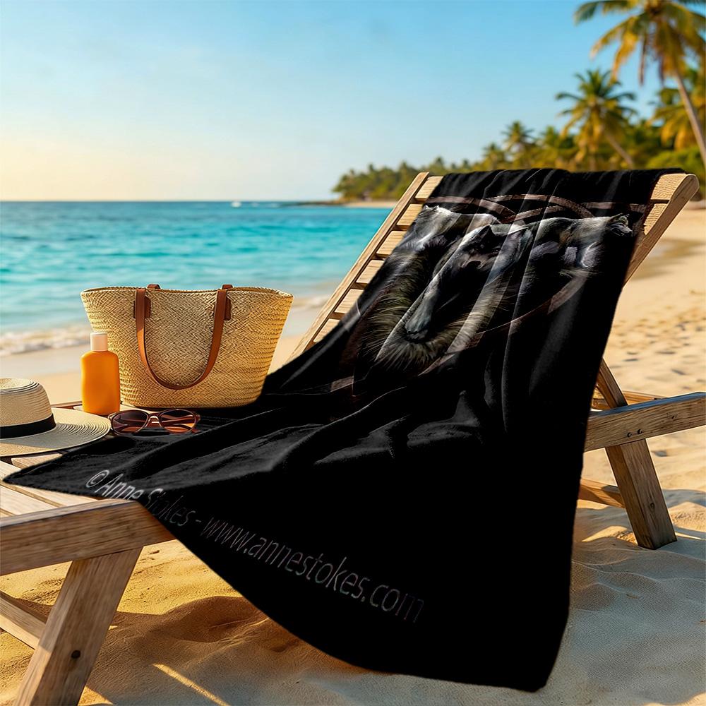 Gothic Style Beach Towel Quick-Dry Soft Microfiber Comfortable Lightweight Suitable for Swimming, Gym, Camping, Yoga Vacation